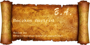 Beczkes Asztrid névjegykártya